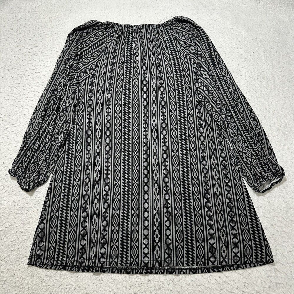 LuLaRoe Debra Women's Small 3/4 Sleeve Peasant Top Lightweight Blouse Gray Black - Picture 10 of 12